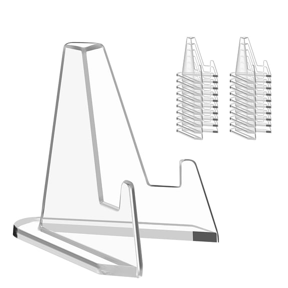 20 Pack Mini Acrylic Display Easel Stand, Transparent Card Holder for PSA Graded Cards, Sports Trading Cards, Baseball Cards & Challenge Coin Display