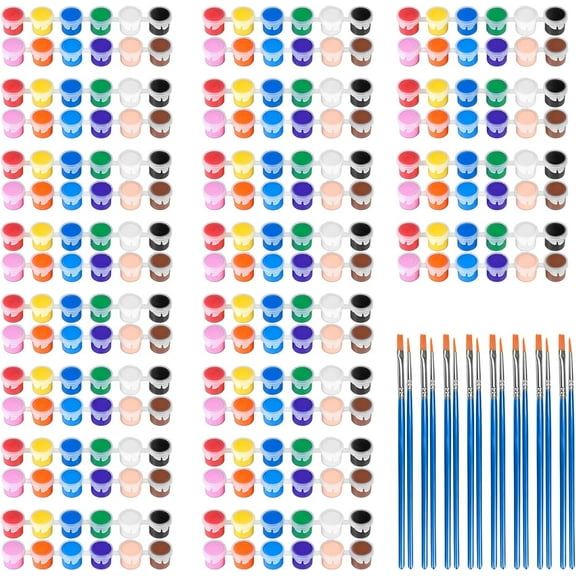 20 Pack Mini Acrylic Paint Set,12 Colors Acrylic Paints Strips for Kids&Adults Craft Paint,280 PCS Kids Painting Kit Container Strips Storage, Perfect for Home Birthday Classroom Party Favors……