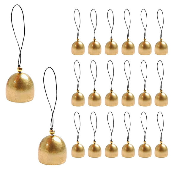20 Pack Mini Brass Bell for DIY Wind Chime Door Dream Catcher Camping Tent Windchimes, Christmas Tree,Fengshui Lucky Art,Garden Decoration,Dog Cat Necklace Hanging Pendant