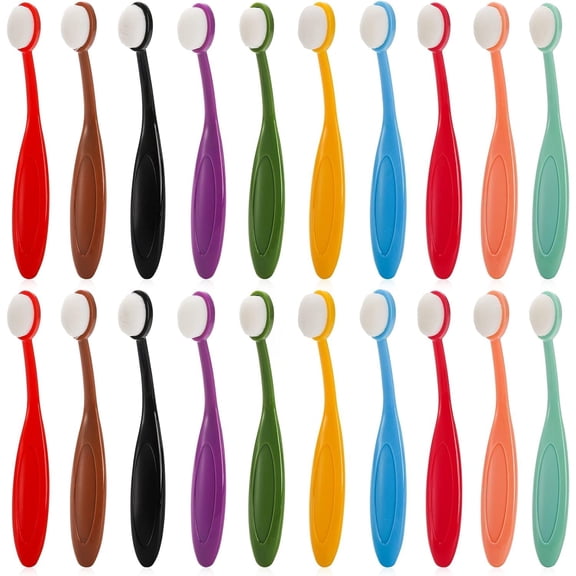 20 Pack Mini Colored Ink Blending Brushes, 10 Color Craft Ink Blender Brushes Set, Small Ink Blending Tools with Soft Bristle Color Coded Handle for Card Making, Painting, Drawing, Stamping