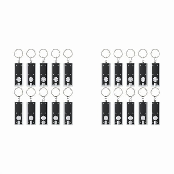 20 Pack Mini LED Keychain Flashlight 12 Lumen Portable Ultra Bright Light Flat Torch for Outdoor Camping Hiking A,20 x Mini Keychain,Black
