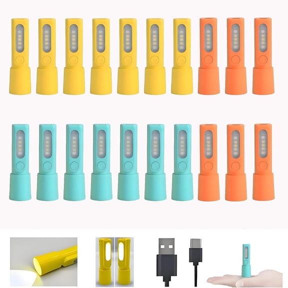 20 Pack Mini Small LED Flashlights,USB C Rechargeable FlashLights,Camping Lantern Combo Flashlight,Ultralight Zoomable Flashlights for , , Camping , Walking,Bulk for Gifts