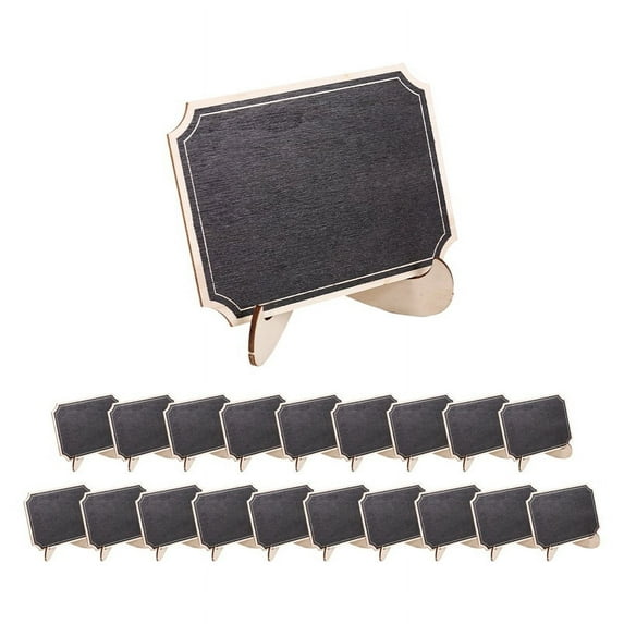 20 Pack Mini with Support Easels Stand,Place Cards Small Rectangle Little Wood Blackboard for Weddings Birthday Parties Food Label Table Number Message Board Signs