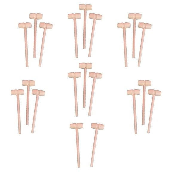 20 Pack Mini Wooden Hammer Mallet Pounding Toy Beating Gavel Toys Boys Girls