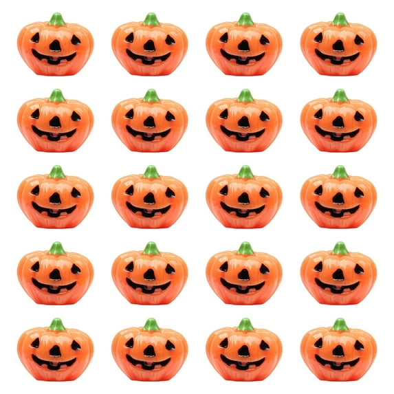 20 Pack Miniature Pumpkin Figurines Halloween Decorations Resin Crafted for Office Tabletop and Outdoor Party Use