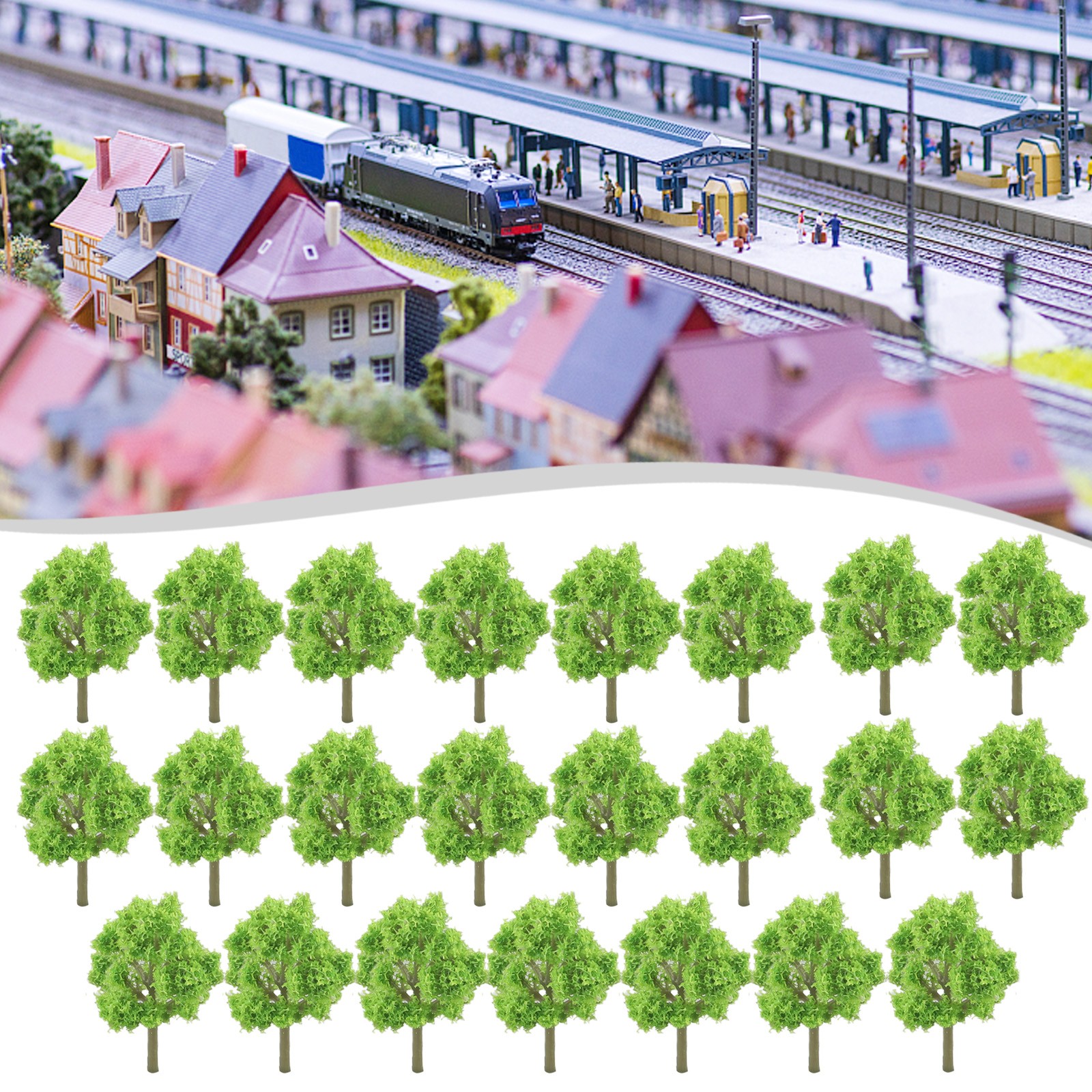 Model Train Trees Kit 20 Pack Model Trees for Train Railroad Scenery - 4cm Plastic Landscape ...