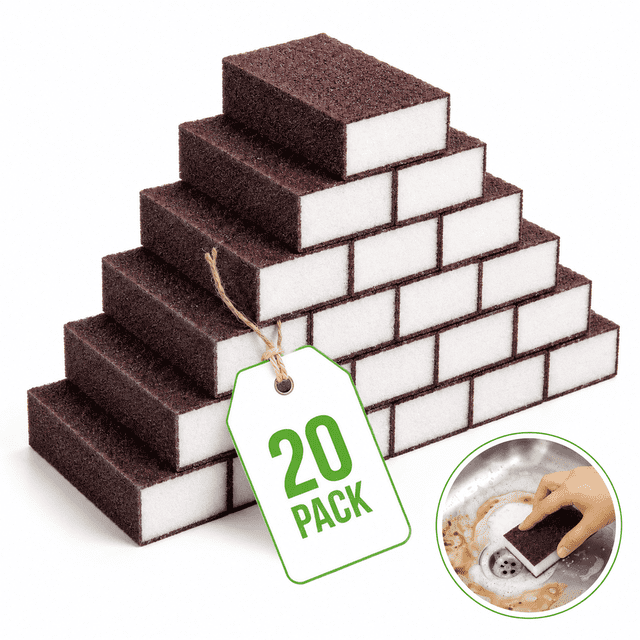 20 Pack Nano Carborundum Emery Magic Wipe Sponge, Kitchen Rust Remover ...