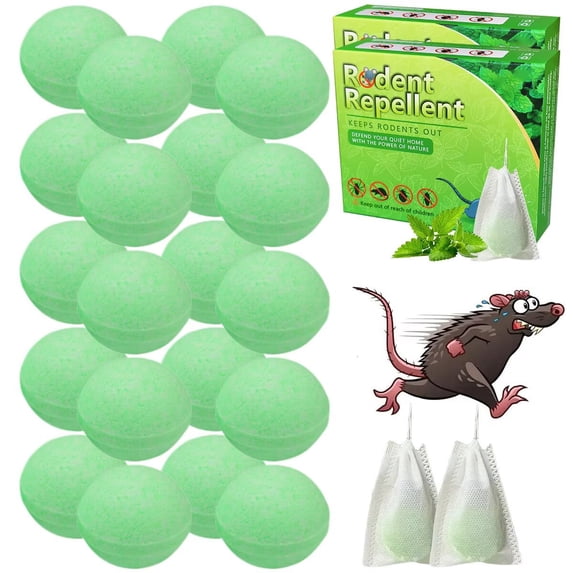 20 Pack Natural Mouse Repellent Pouches - Rodent Repellent Safe Ingredients Peppermint Oil Effective Mice & Rat Control for Indoor Use