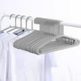 thumbnail image 1 of 20 Pack Non Slip Hangers, Strong Plastic, Wide Shoulder Design, Space Saving for All Kinds of Clothes, Wet or Dry Use, Gray, by FAJHHA, 1 of 6