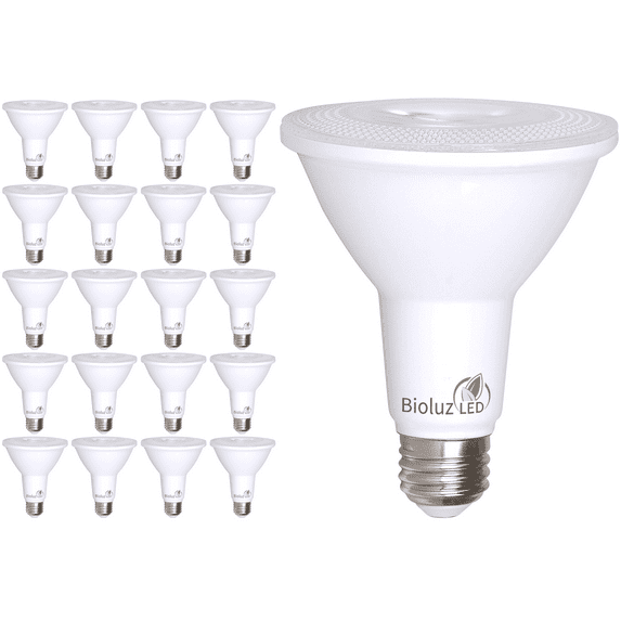 20 Pack PAR38 LED Bulb 120W Replacement Indoor / Outdoor Dimmable Spot Light Bulb by Bioluz LED, 3000K Soft White, E26, 40 Degree Beam Angle, UL Listed