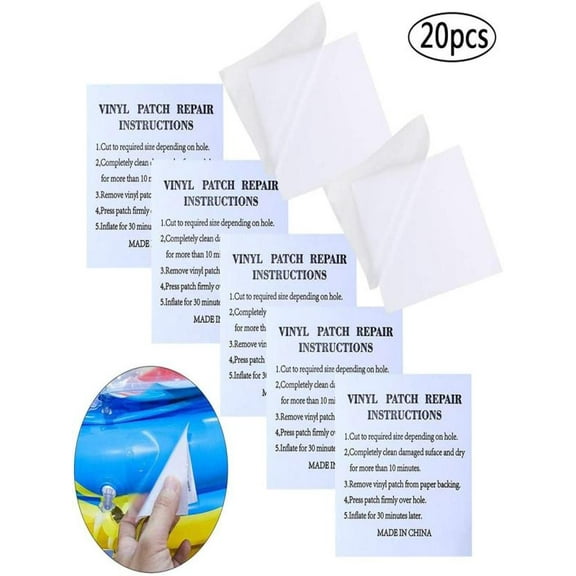 20 Pack of PU Pool Patch Repair Kit for Air Mattress, Transparent Self Adhesive Repair Patch,Swimming Pool, Bounce House, Tent, Canvas, Floats, Tubes Bed and Inflatable Toys Plastic