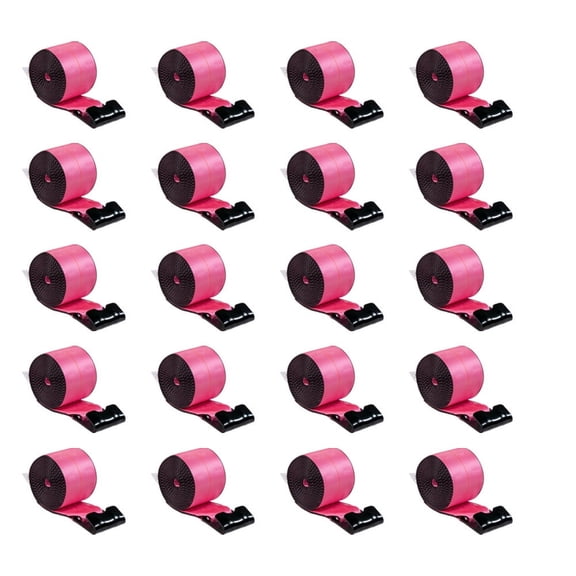 20 Pack Pack 4"x30' Pink Winch Straps with Flat Hooks - 5400 lbs WLL - Heavy Duty Tie Down Straps 4 Inch Cargo Control for Flatbed Truck Utility Trailer