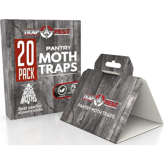 20 Pack Pantry Moth Traps - Safe and Effective for Food and Cupboard - Glue Traps with Pheromones for Pantry Moths -
