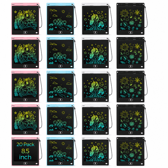 20 Pack Pastel Cute 8.5 Inch LCD Writing Tablets, Educational Learning Toys for 3-8