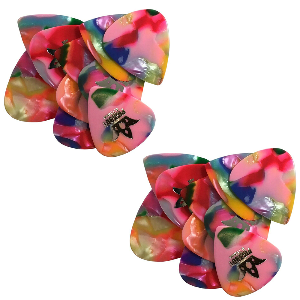 20 Pack  Pickboy Celluloid Guitar Picks  Confetti / Multi  .75mm Medium