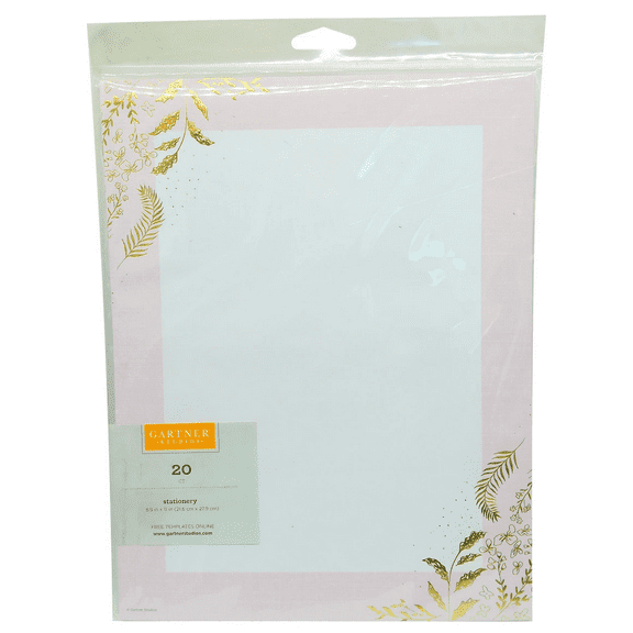 20 Pack Pink Floral Stationery Paper, Elegant Design, Inkjet, Laser Compatible, Ideal for Holiday Letters, Invitations, Announcements, Includes Free Templates for Custom and Creative Layouts