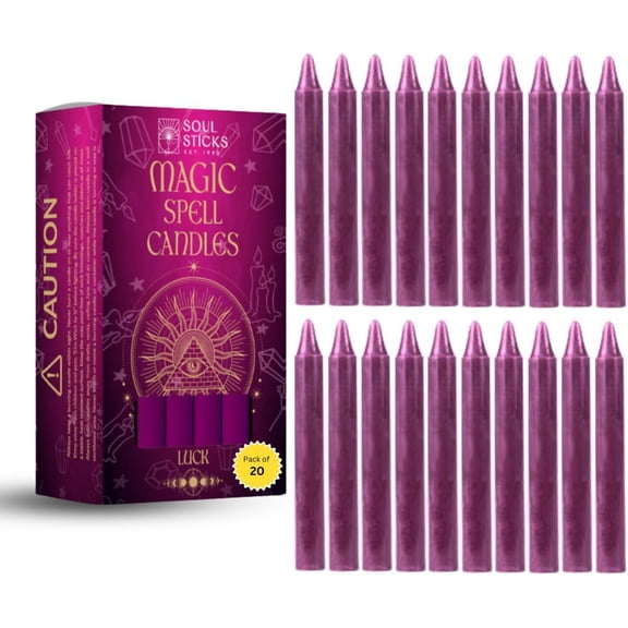 20-Pack Pink Taper Candles for Luck Spells, Rituals, and Ceremonies - Perfect for Altars, Meditation, Witchcraft, and Wiccan Practices