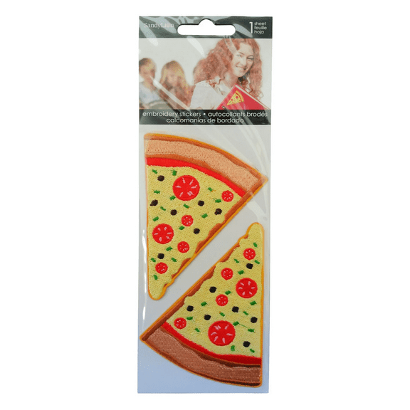 20 Pack Pizza Embroidered Stickers, Fun, Mouthwatering Design for Pizza Lovers, Decorate Lunchboxes, Notebooks, Kitchen Spaces with These Tasty Looking Iron On, Stick On Embroidery Patches, Bulk