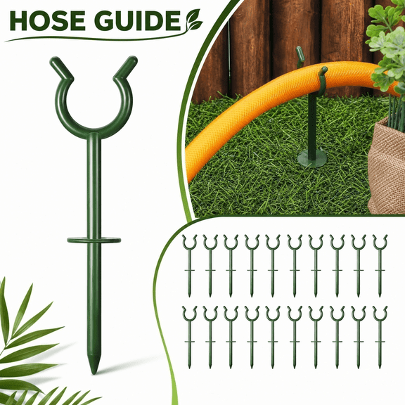 20 Pack Plant Support Garden Stakes, Plant Support Stakes for Plants, Heavy Duty Weather-Resistant Support Ring Stems Holder for Outdoor and Indoor Plants, Green