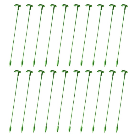 20 Pack Plant Support Stakes, Upgrade Plant Support Garden Stakes, Single Plant Stem Flower Support Rod with Support Ring Cage for Indoor Outdoor Plants Rose Orchid Flowers Stem (15Inch, 20pcs)