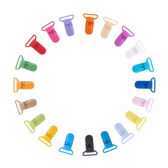 20 Pack Plastic Clips with T-Shaped Edge, 25Mm Resin Badge Clips for Dummy Straps, Suspenders, Bibs, and Stroller Blankets
