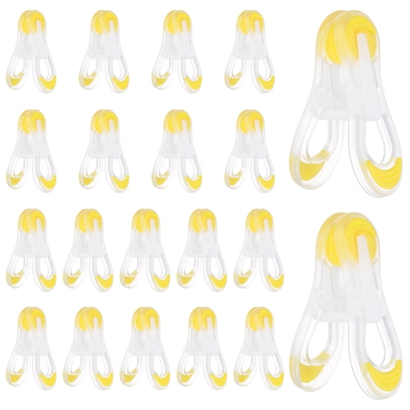 20 Pack Plastic Clothespins, Multi-Purpose Food Package Pins, Spring Drying Line Pegs, Windproof And Non-Slip, Suitable For Towel Drying, And Sock Clipping, Clear Yellow
