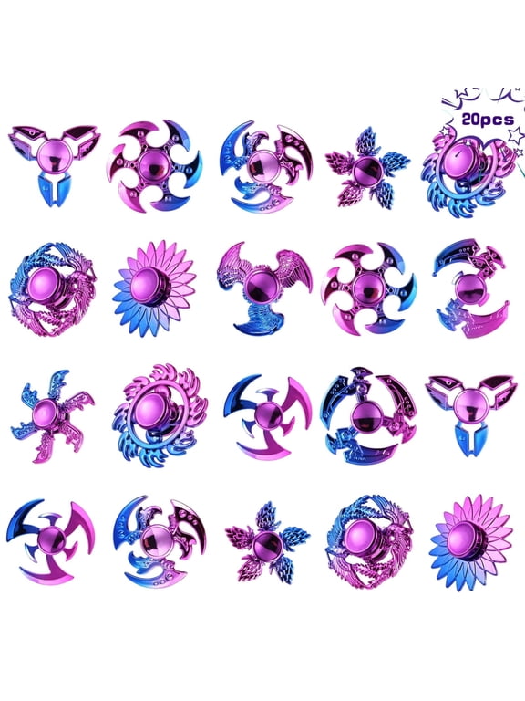 20 Pack Plastic Fidget Spinners High Speed Hand Spinners for Kids Adults Stress Anxiety Relief Fidget Toys Classroom Prizes Party Favors
