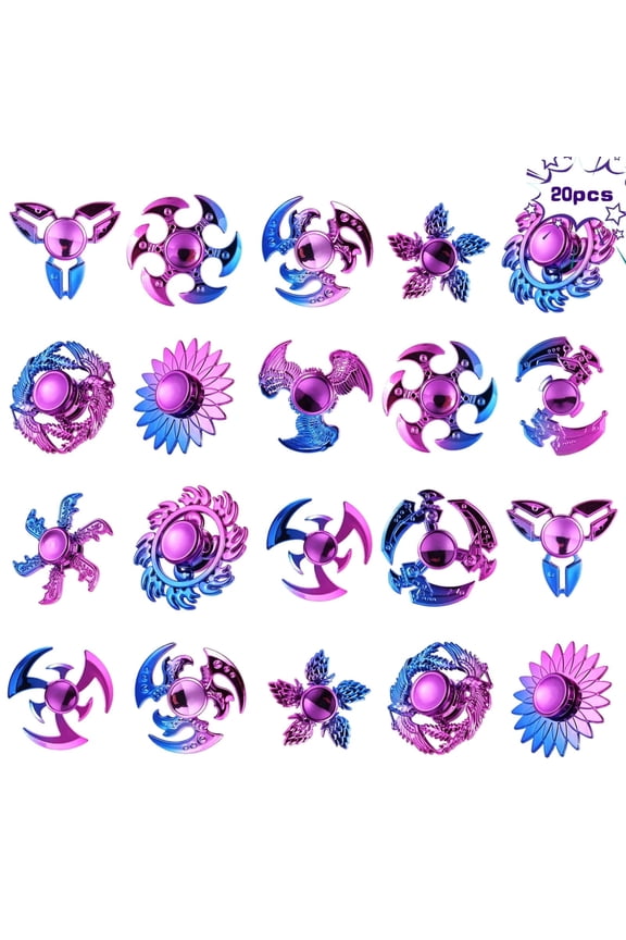 20 Pack Plastic Fidget Spinners High Speed Hand Spinners for Kids Adults Stress Anxiety Relief Fidget Toys Classroom Prizes Party Favors