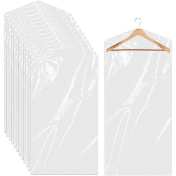 20 Pack Plastic Garment Bags,Bexikou Clear Clothes Covers for Dry Cleaner,Hanging Clear Clothes Bags Dry Cleaning Bags Dust-Proof Garment Protector Covers for Shirt Jacket Suit Sweater