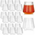 20 Pack Plastic Ribbed Wine Glasses 14Oz Origami Style