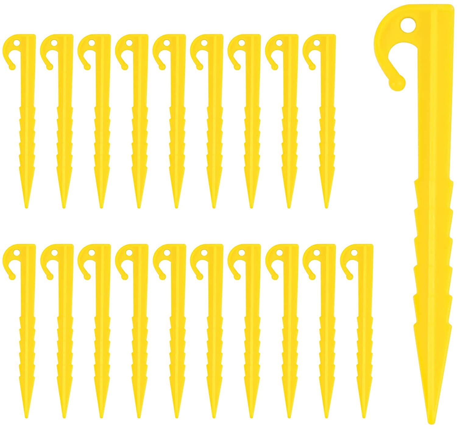 20 Pack Plastic Tent Pegs 14.5cm Plastic Tent Pegs Heavy Duty Camping