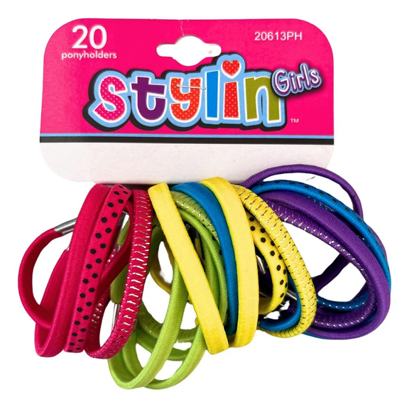 20 Pack Ponyholders, Clasp Free No Snag Hair Elastics, Strong, Comfortable Hold, Durable Hair Ties for All Hair Types, Perfect for Ponytails, Buns, Everyday Styling, Active Wear, Mix