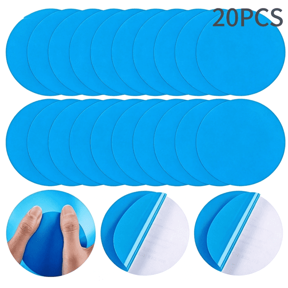 20-Pack Pool Repair Patch, Self-Adhesive Vinyl Pool Liner Patch for Above Ground Pool, Waterproof Leak Repair Sticker