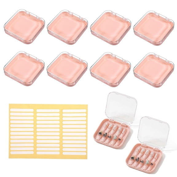 20-Pack Press On Nail Storage Boxes with Tape, Organizer for Nail Art