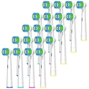 20 Pack Professional Replacement Toothbrush Heads for Braun Oral B Electric Toothbrush, Precision Clean Brush Heads, White