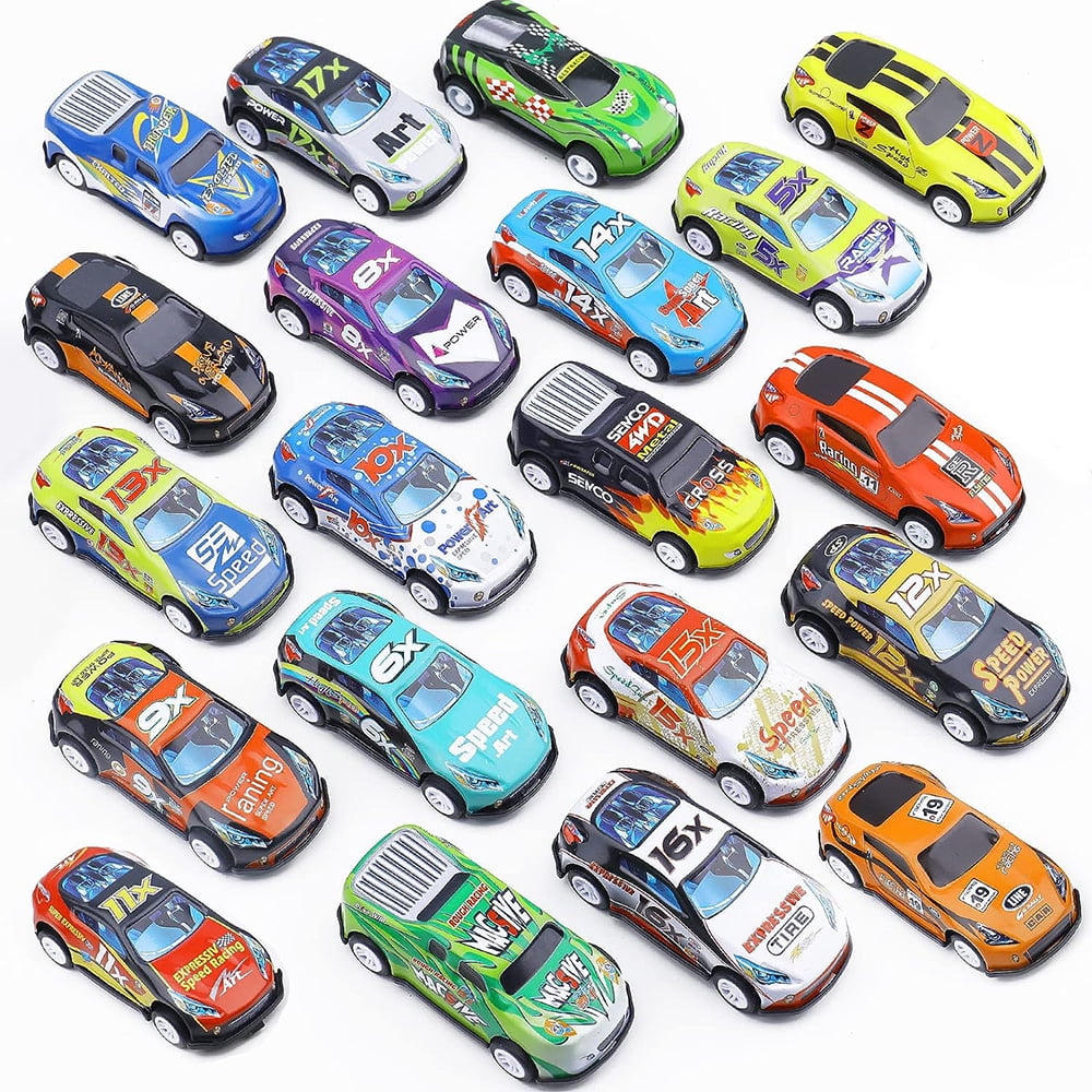 20 Pack Pull Back Toy Cars, Mini DieCast Race Cars Vehicles Bulk