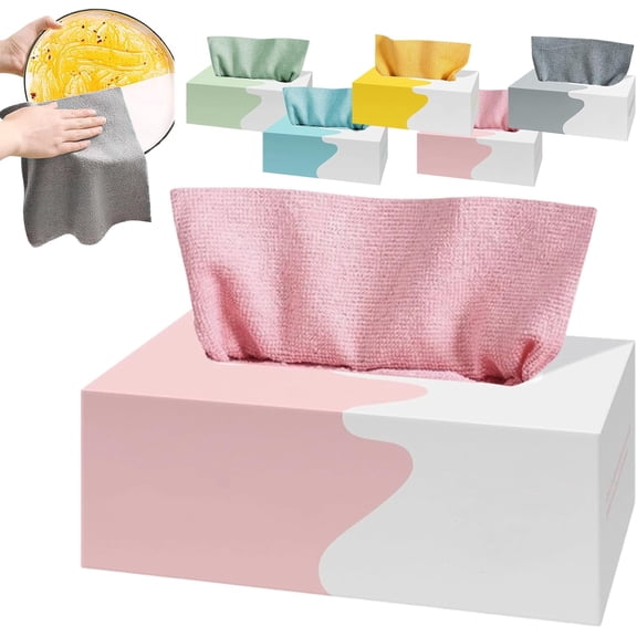 20-Pack Pull-Out Cleaning Cloths, Microfiber Cleaning Cloth In Box, Reusable Cleaning Rags, Soft Absorbent Cloths, Streak-Free For Household Cleaning