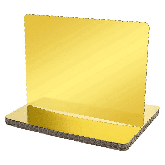20 Pack Rectangle Cake Board Disposable Cardboard Cake Bases, 25 X 34cm Gold Foil Quarter Cake Sheet for Baking Gold,20 Pack Rectangle Cake Board,Gold