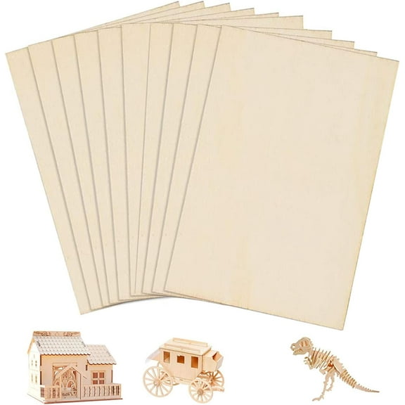20 Pack Rectangle Unfinished Wood Blank Wood Craft Sheets for DIY Projects