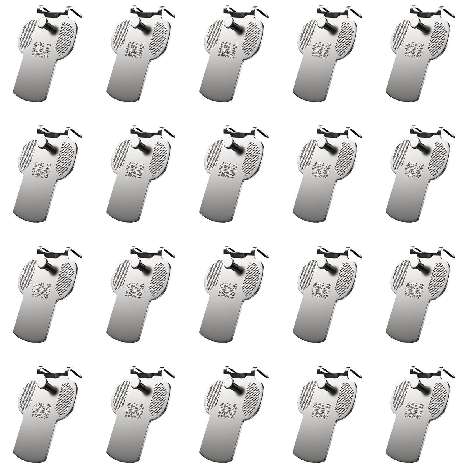 20 Pack Recyclable Steel Wall Fasteners 40lb Weight Capacity Tool ...