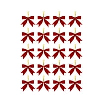 20 Pack Red Velvet Christmas Bows with Wire Ties – Flocking Fabric Ribbon Bows for Tree, Gift Wrap, Garland, Wreath, Holiday Party Decorations, Wedding and Home Decor