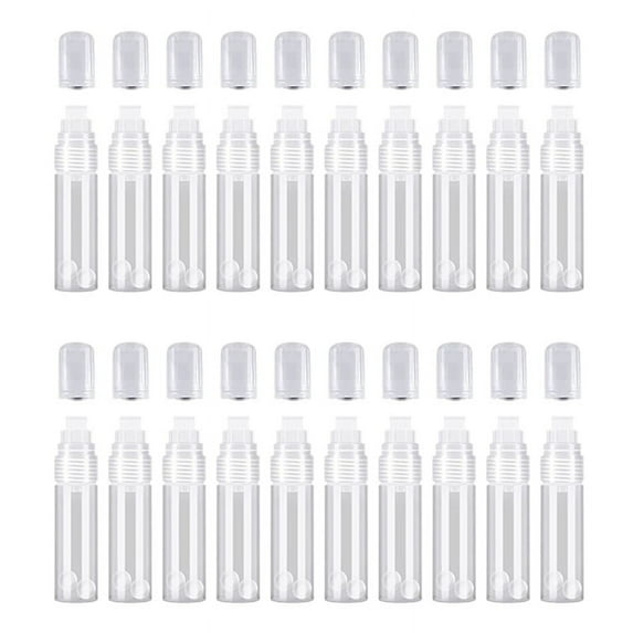 20 Pack Refillable Acrylic Paint Markers 15mm Empty Acrylic Markers Clear White Paint Marker Pens for Rock Painting Wood
