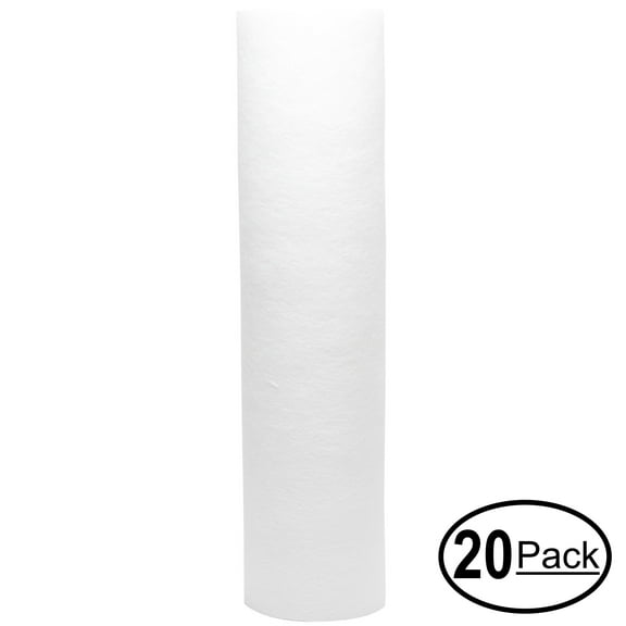 20-Pack Replacement for GE GXWH20S Polypropylene Sediment Filter - Universal 10-inch 5-Micron Cartridge for GE SINGLE SUMP WHOLE HOME FILTRATION SYSTEM - Denali Pure Brand
