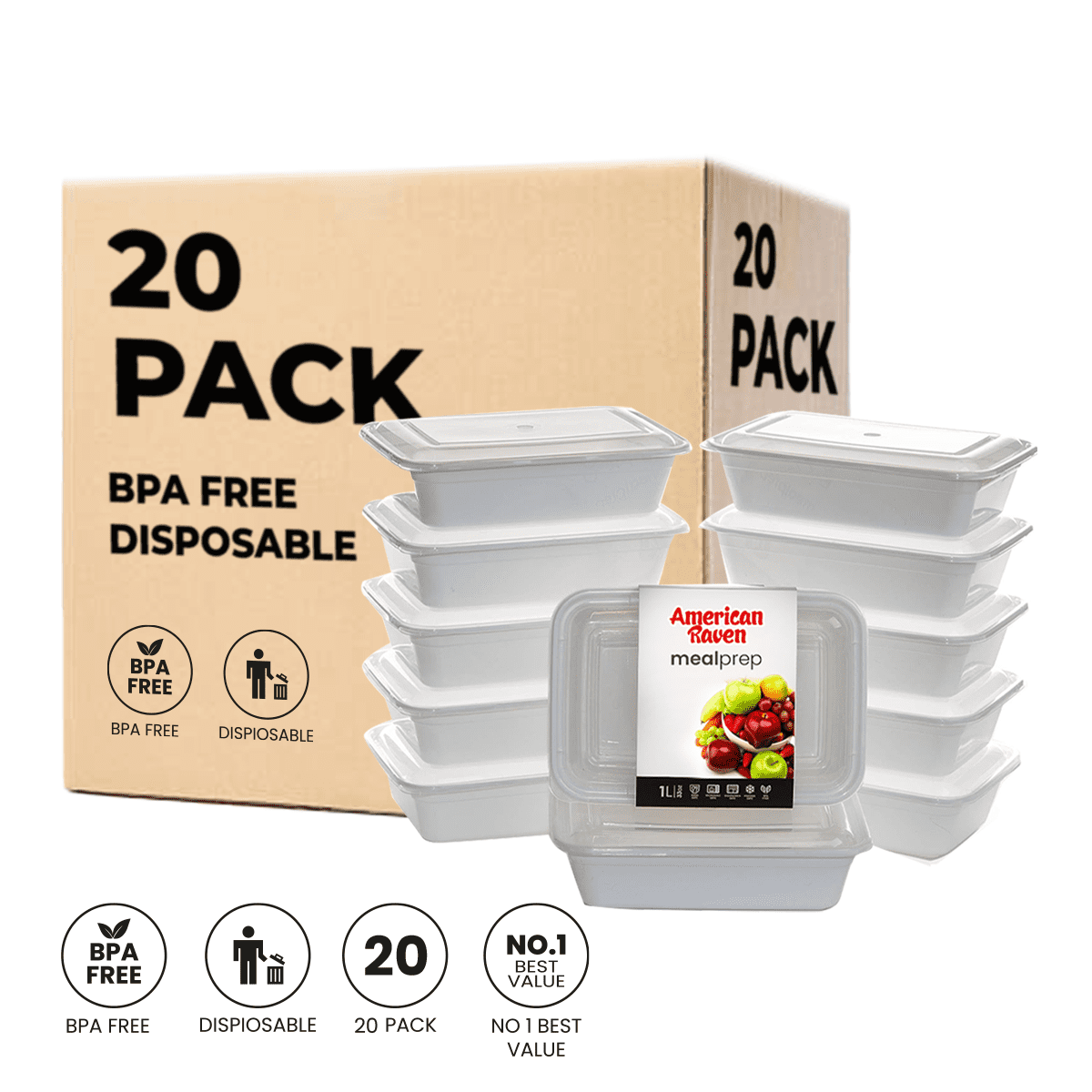 50 PACK Take Out Food Containers 26 oz Kraft Brown Paper Take Out Boxes  Microwaveable Leak and Grease Resistant Food Containers - To Go Containers  for Restaurant, Catering - Recyclable Lunch Box #1 