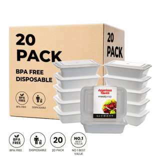 Asporto 32 oz White Plastic 2 Compartment Food Container - with Clear Lid,  Microwavable - 8 3/4 x 6 x 2 - 100 count box