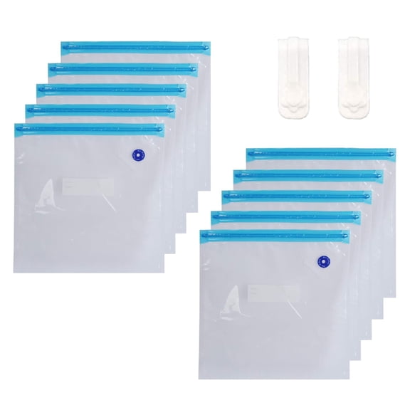 20 Pack Reusable Quart Size Vacuum Zipper Storage Bags, Clear Plastic Food Storage Bags with Double-Layer Zipper Seal, BPA Free 32 oz Bags for Cooking, Packing & Kitchen Organization