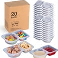 thumbnail image 1 of 20 Pack Reusable Snack Containers With Lids Double Compartment Condiment Snack Pack Containers Microwave Portion Control Containers For Meal, 1 of 4