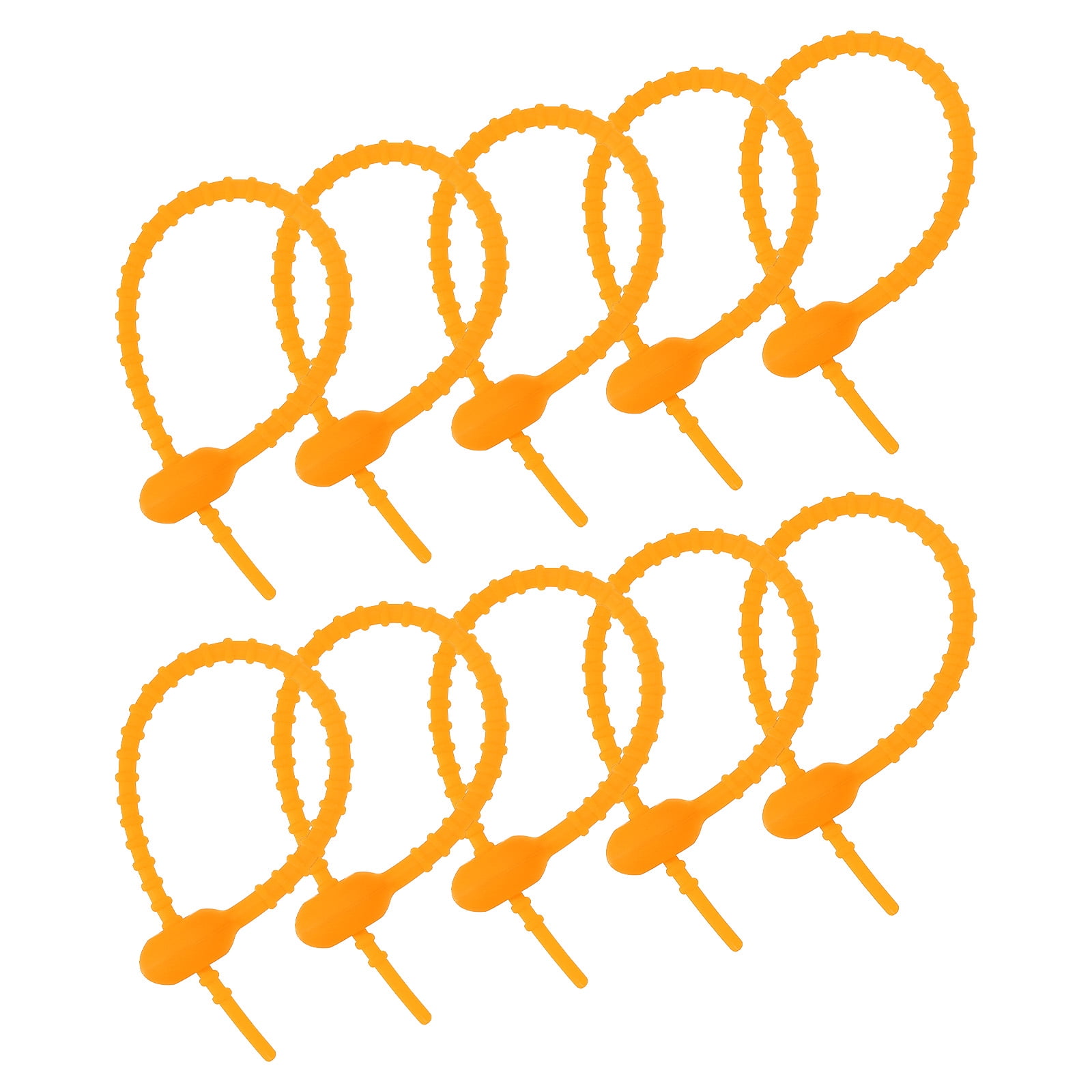 20 Pack Reusable Zip Ties, 6 Inch Silicone Ties Bag Clips Rust Orange ...