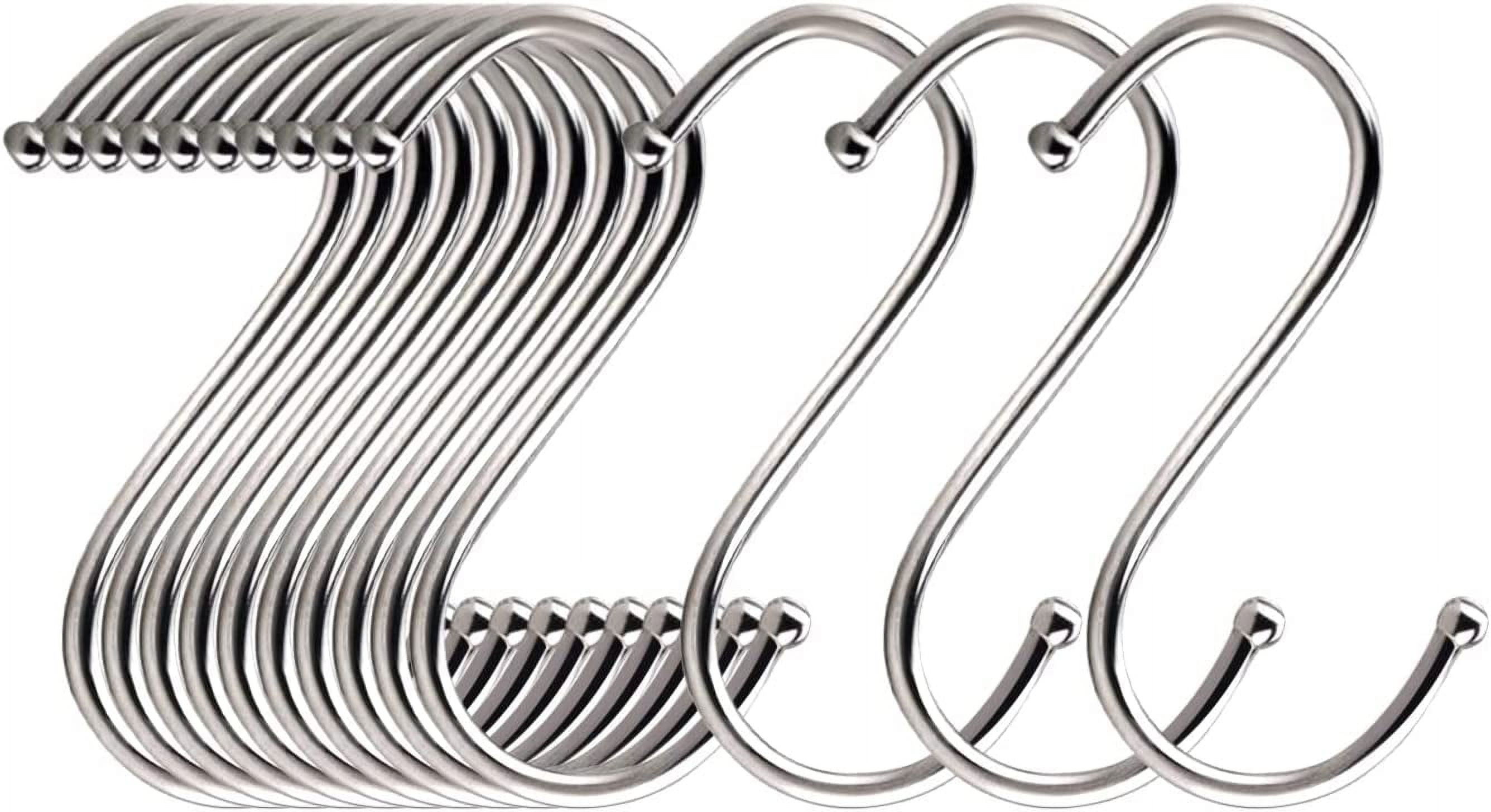 20 Pack S Hooks 3.2 Inch Silver, Heavy Duty Metal S Shaped Hook, S Hook for  Hanging Items, Suitable for Garage, Office Garden, Kitchen. Bathroom.