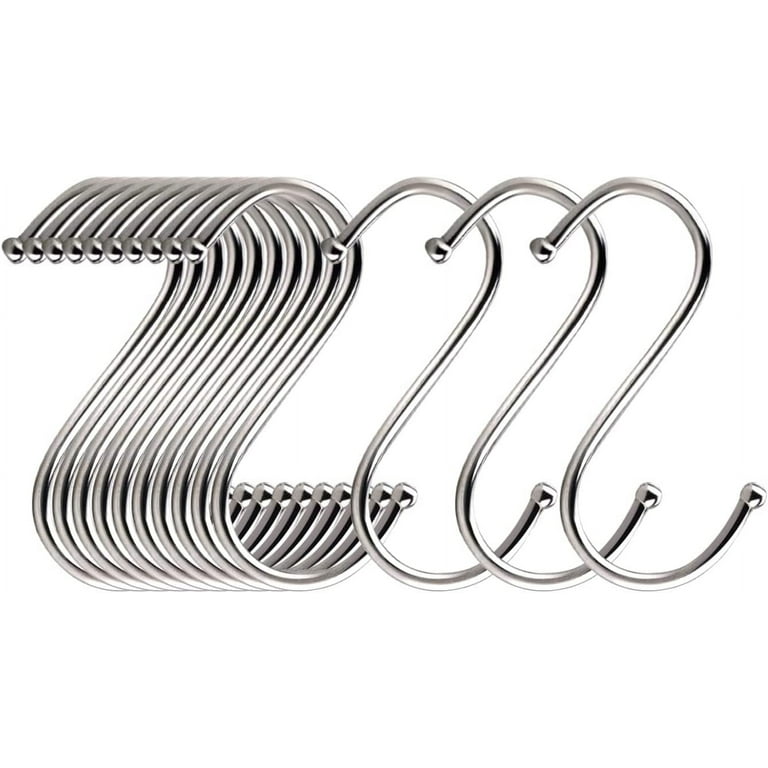 20 Pack S Hooks 3.2 Inch Silver, Heavy Duty Metal S Shaped Hook, S Hook for  Hanging Items, Suitable for Garage, Office Garden, Kitchen. Bathroom. 